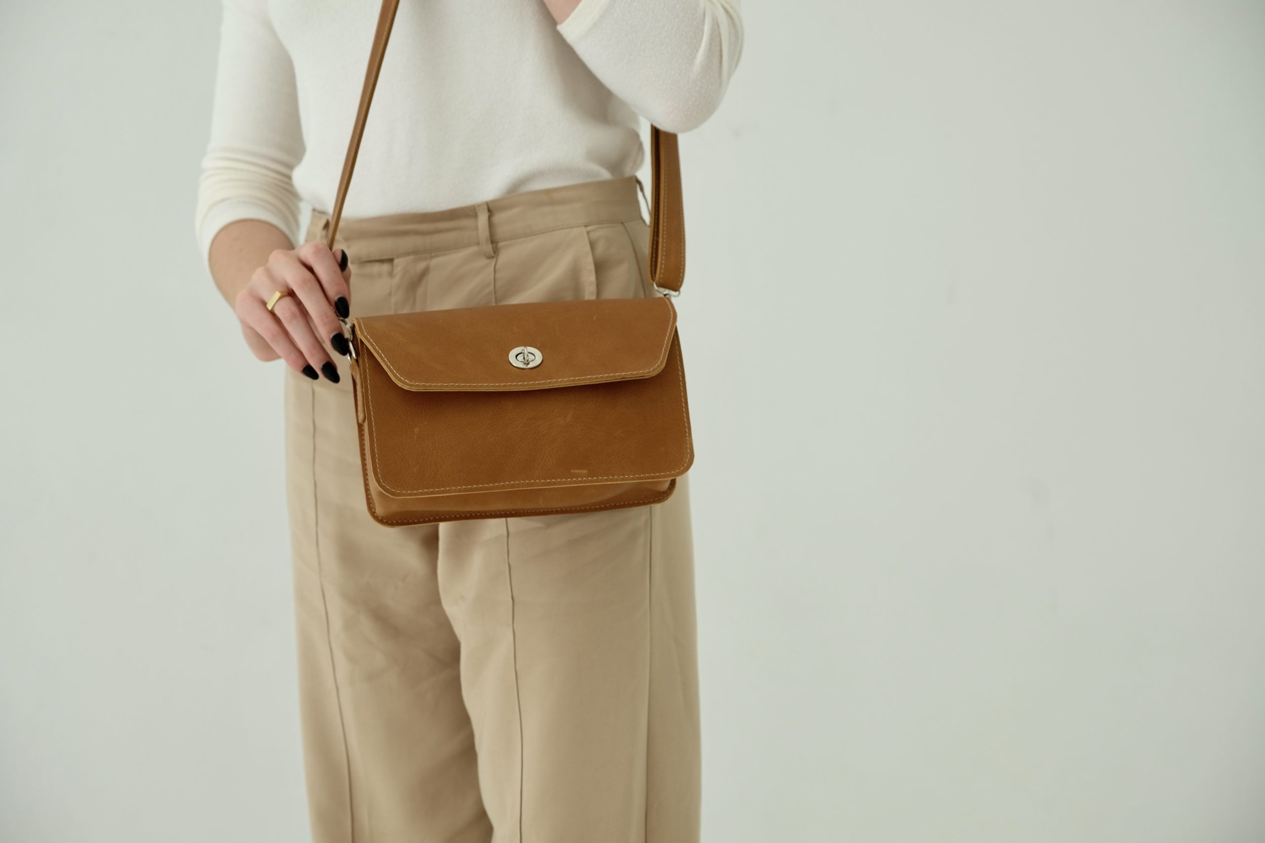 Brown Small bucket bag with removable pouch | Valextra Soft